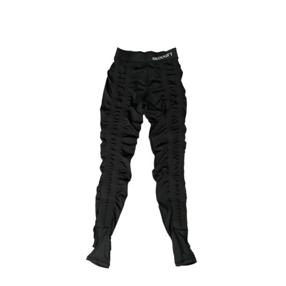 Skinnify Black Compression Built In Resistance Weight Loss Footed Leggings‎